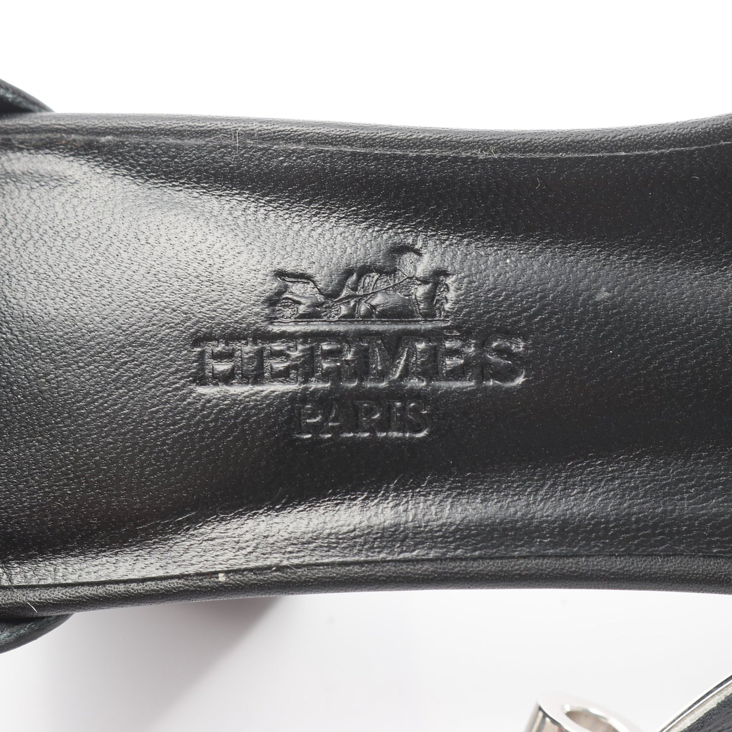 マネージュ ケリーベルト サンダル レザー ブラック シルバー エルメス シューズ HERMES