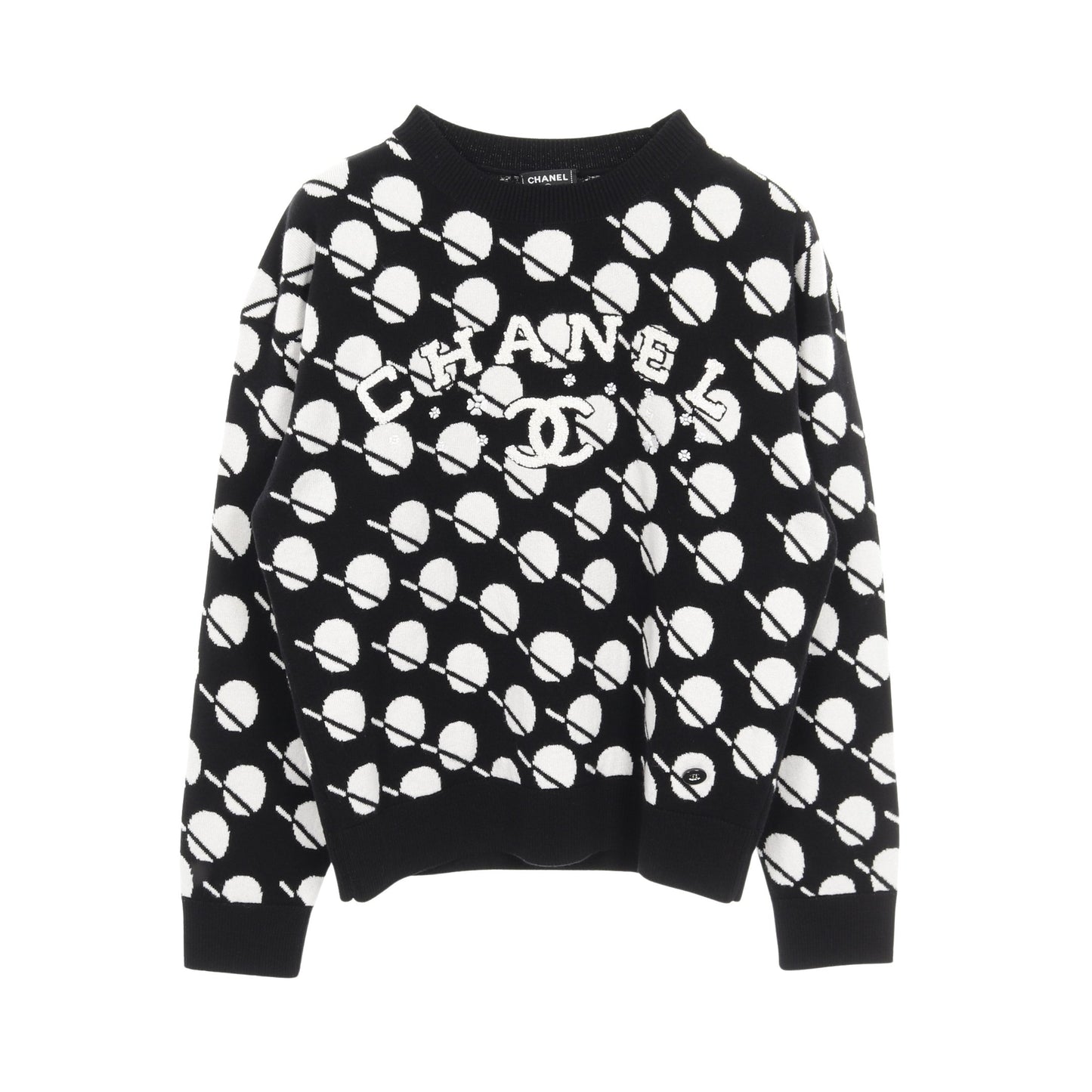 ココマーク フラワーロゴ ニット カシミヤ ブラック ホワイト シャネル トップス CHANEL