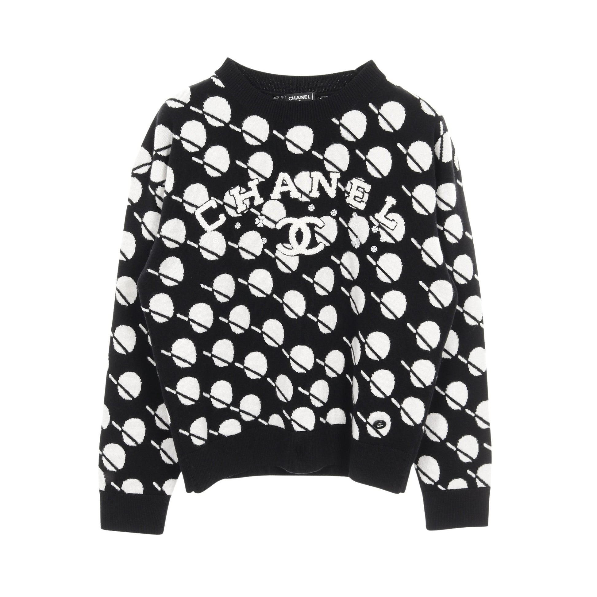 ココマーク フラワーロゴ ニット カシミヤ ブラック ホワイト シャネル トップス CHANEL