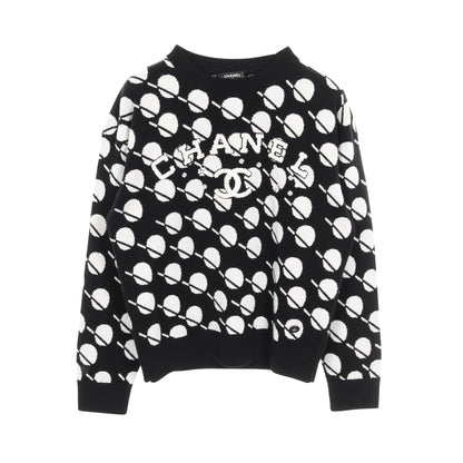 ココマーク フラワーロゴ ニット カシミヤ ブラック ホワイト シャネル トップス CHANEL