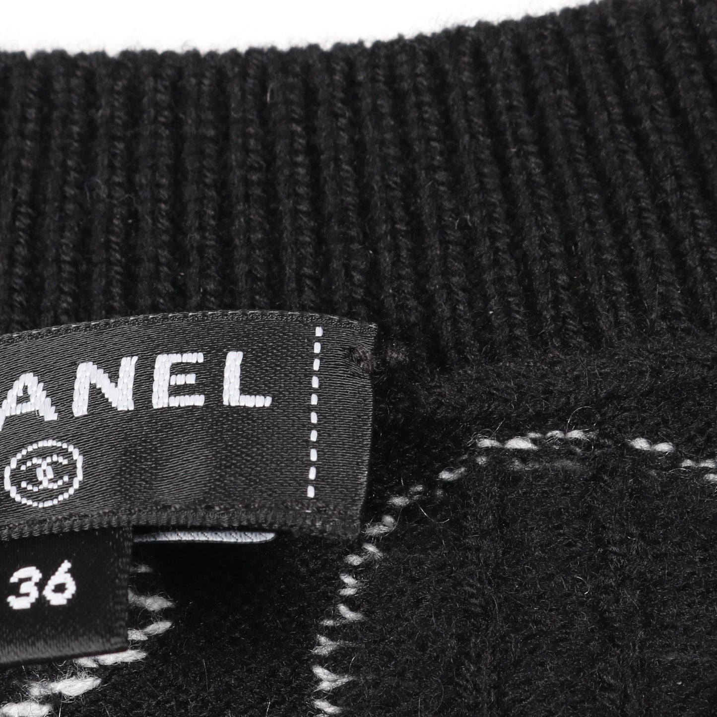 ココマーク フラワーロゴ ニット カシミヤ ブラック ホワイト シャネル トップス CHANEL