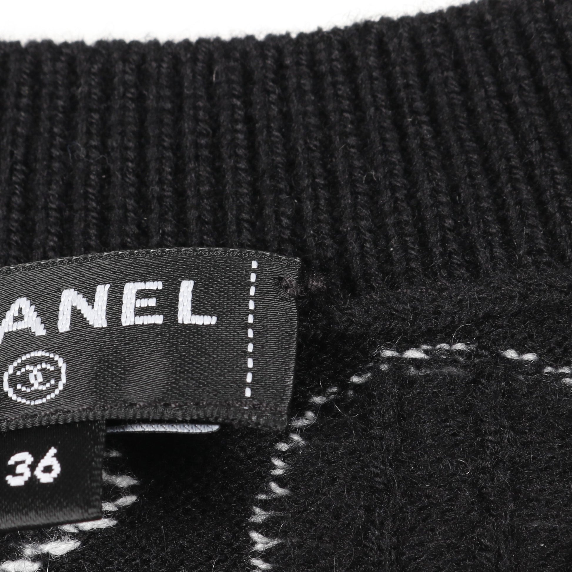 ココマーク フラワーロゴ ニット カシミヤ ブラック ホワイト シャネル トップス CHANEL