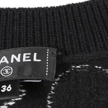 ココマーク フラワーロゴ ニット カシミヤ ブラック ホワイト シャネル トップス CHANEL