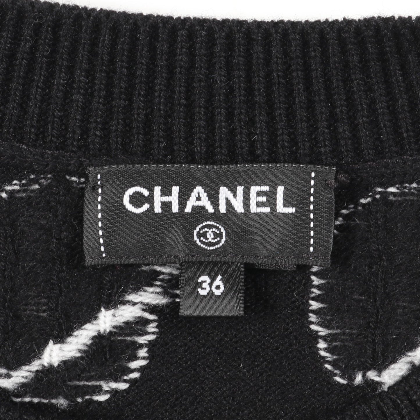 ココマーク フラワーロゴ ニット カシミヤ ブラック ホワイト シャネル トップス CHANEL