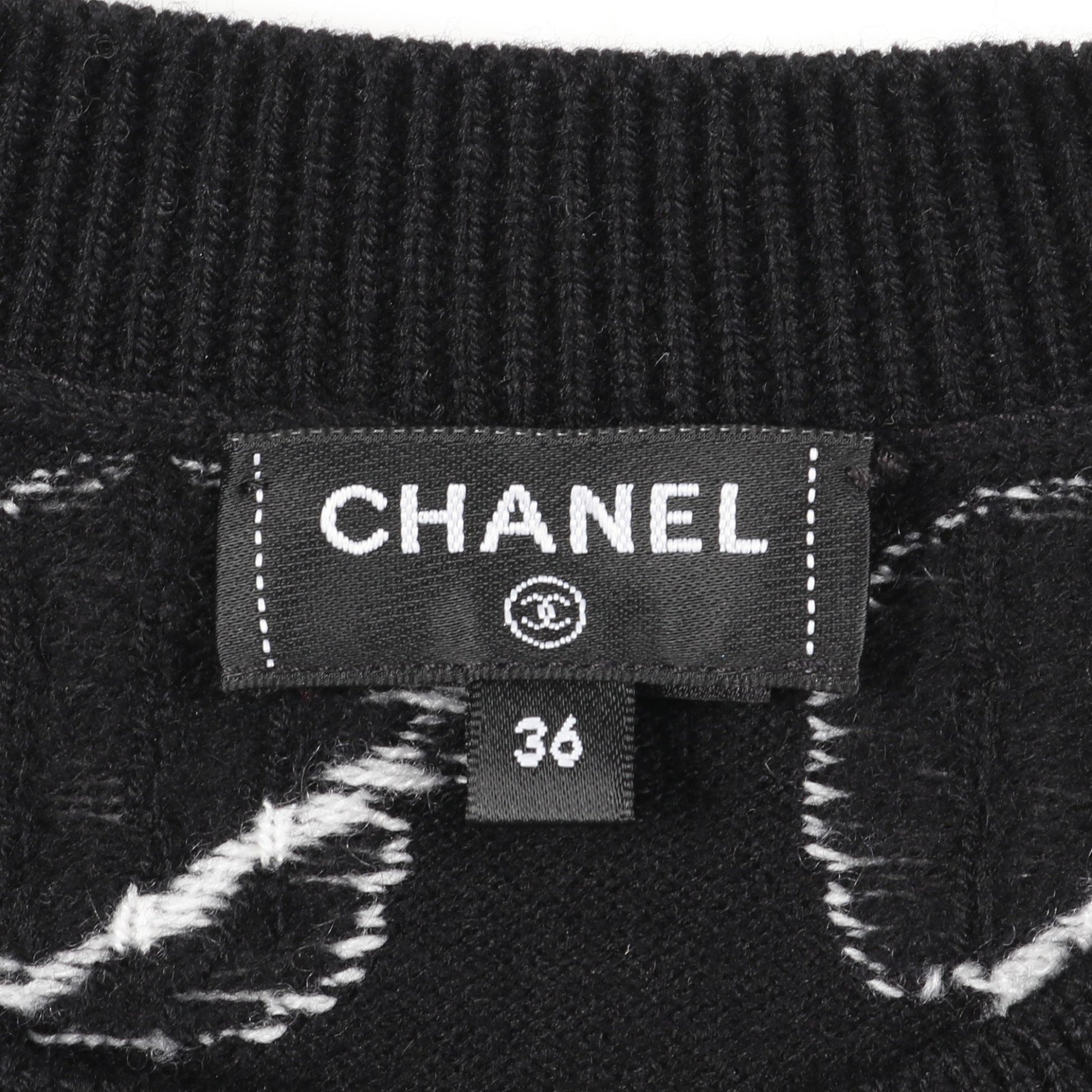 ココマーク フラワーロゴ ニット カシミヤ ブラック ホワイト シャネル トップス CHANEL
