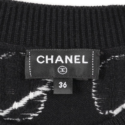 ココマーク フラワーロゴ ニット カシミヤ ブラック ホワイト シャネル トップス CHANEL