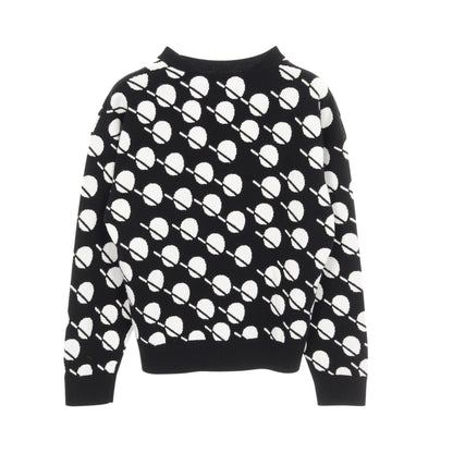 ココマーク フラワーロゴ ニット カシミヤ ブラック ホワイト シャネル トップス CHANEL
