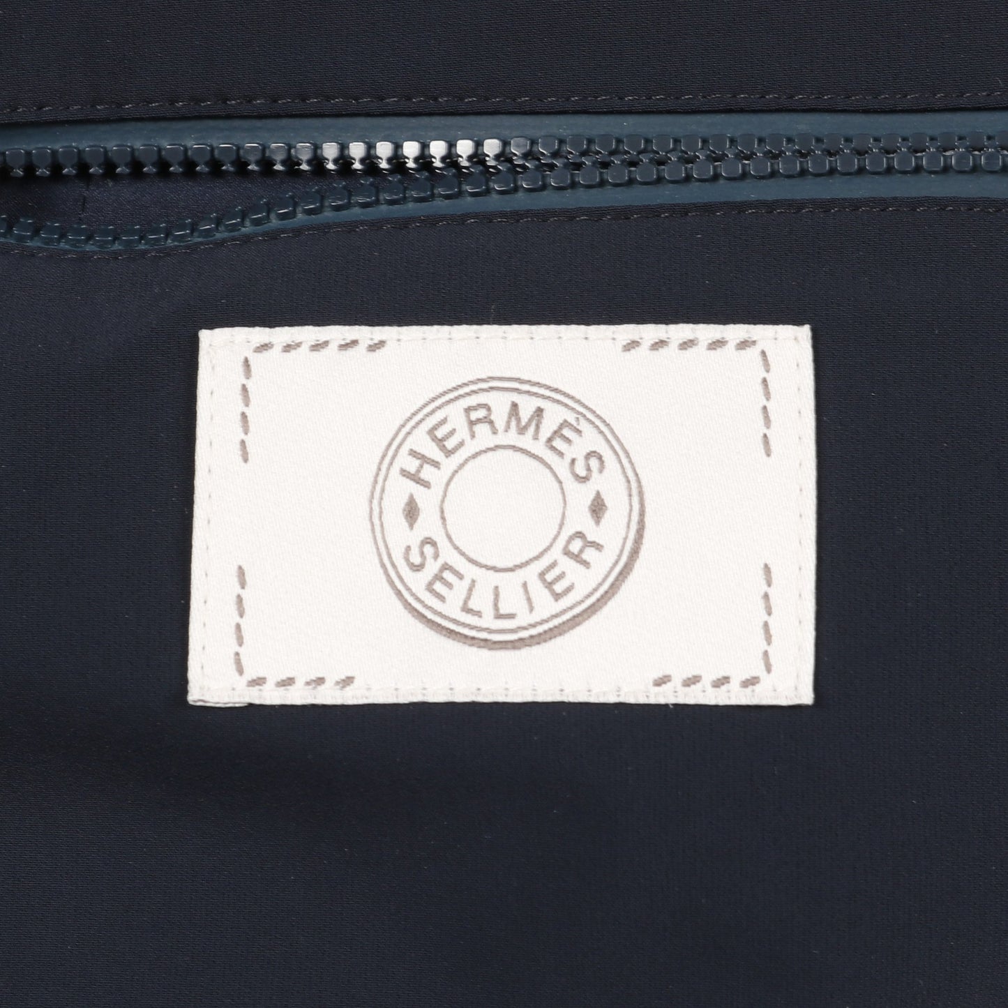 ダウンジャケット ポリアミド ネイビー フード付き エルメス アウター HERMES