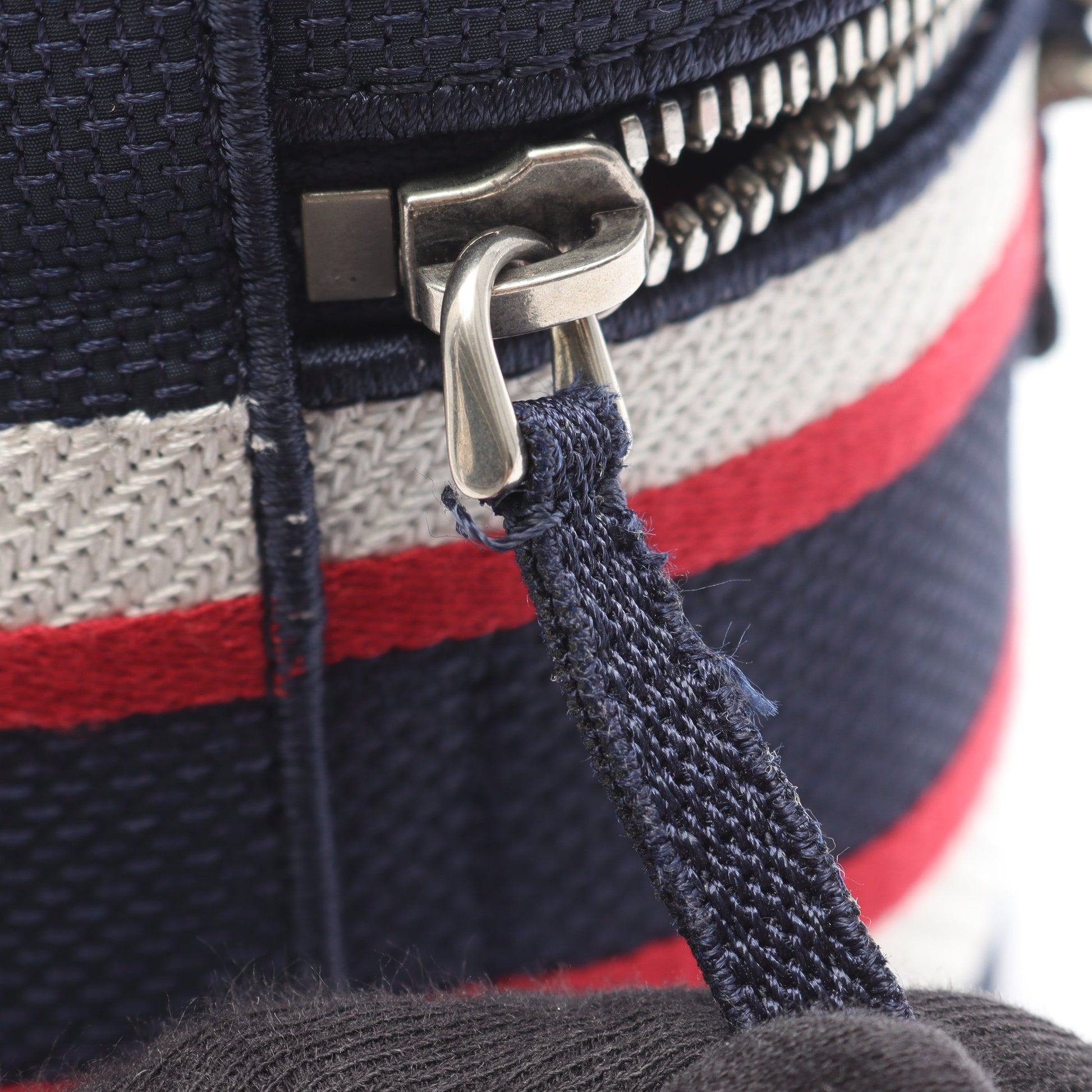 TRAVEL スモール ヴァニティ ハンドバッグ キャンバス ネイビー ホワイト レッド 2WAY クリスチャンディオール バッグ Christian Dior