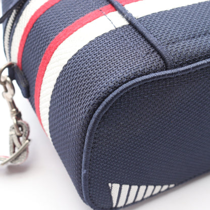 TRAVEL スモール ヴァニティ ハンドバッグ キャンバス ネイビー ホワイト レッド 2WAY クリスチャンディオール バッグ Christian Dior