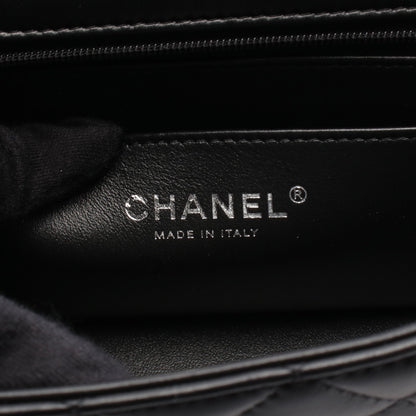 マトラッセ トップハンドル ミニ フラップ チェーンショルダーバッグ レザー ブラック ブラック金具 2WAY シャネル バッグ CHANEL