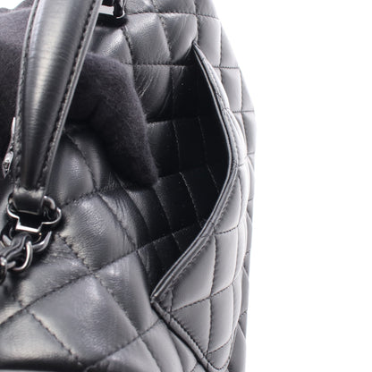 マトラッセ トップハンドル ミニ フラップ チェーンショルダーバッグ レザー ブラック ブラック金具 2WAY シャネル バッグ CHANEL