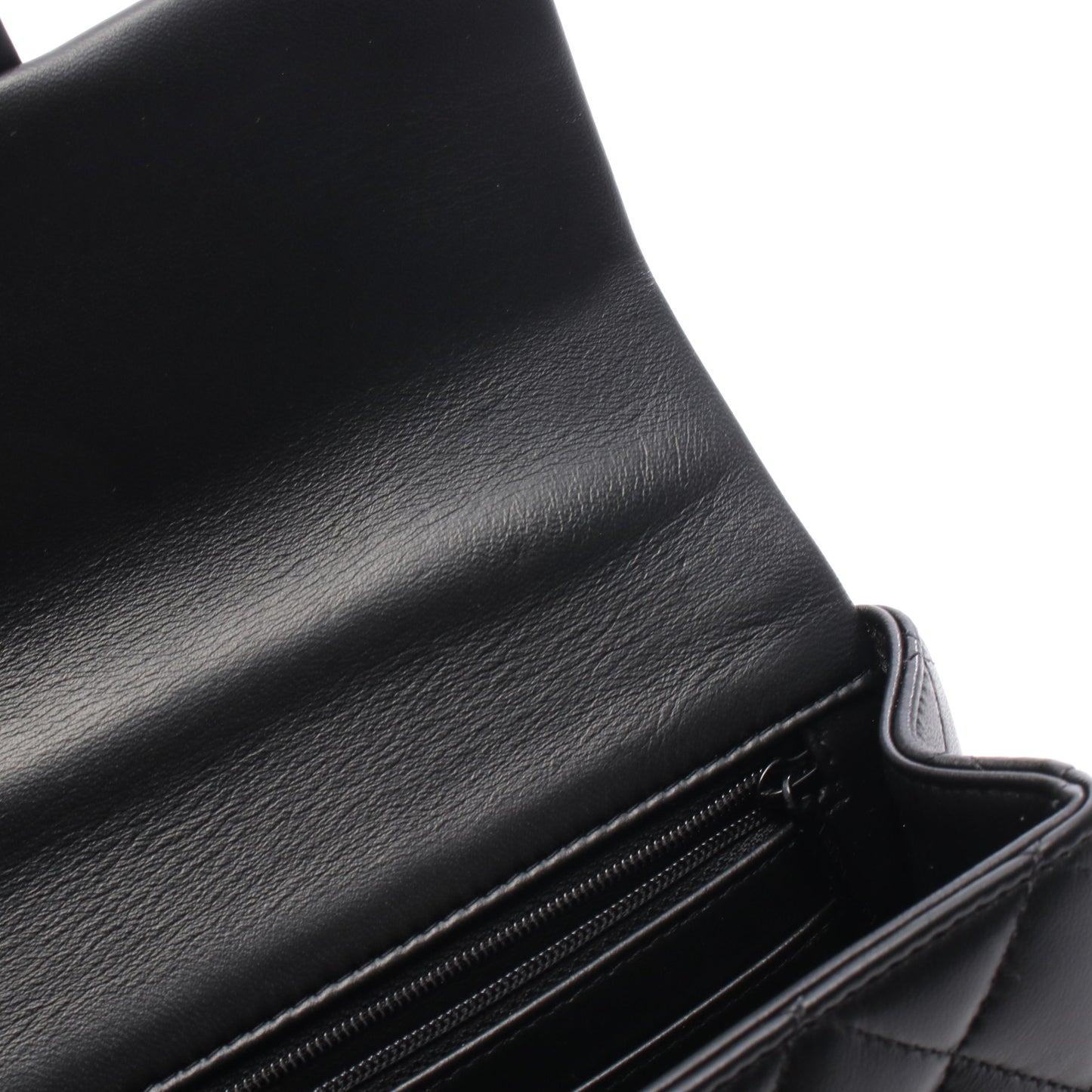 マトラッセ トップハンドル ミニ フラップ チェーンショルダーバッグ レザー ブラック ブラック金具 2WAY シャネル バッグ CHANEL
