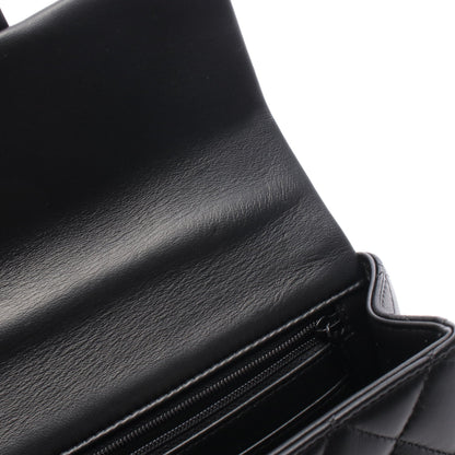 マトラッセ トップハンドル ミニ フラップ チェーンショルダーバッグ レザー ブラック ブラック金具 2WAY シャネル バッグ CHANEL