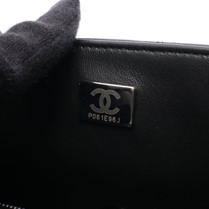マトラッセ トップハンドル ミニ フラップ チェーンショルダーバッグ レザー ブラック ブラック金具 2WAY シャネル バッグ CHANEL