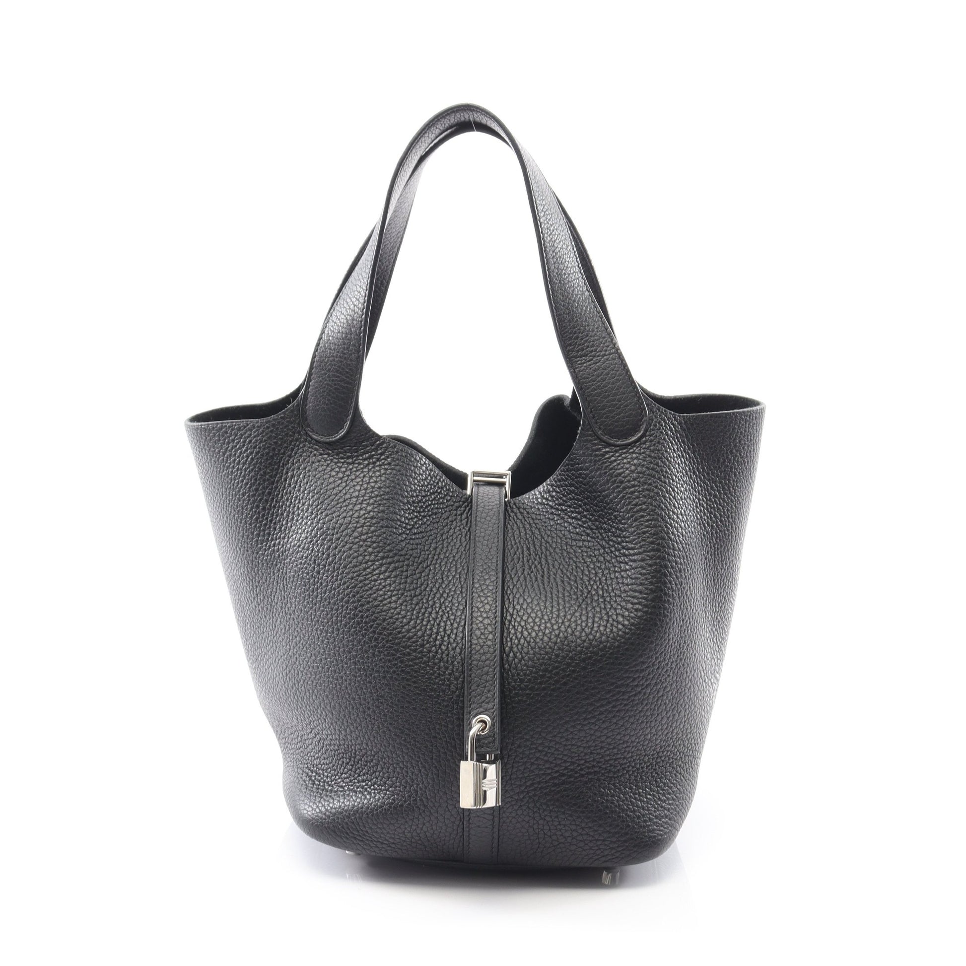 ピコタンロックMM ハンドバッグ トリヨンクレマンス ブラック シルバー金具 A刻印 エルメス バッグ HERMES