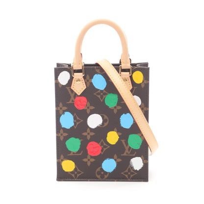 LV × YK プティット サックプラ モノグラム ハンドバッグ PVC レザー ダークブラウン マルチカラー 草間彌生 2WAY ルイヴィトン バッグ LOUIS VUITTON