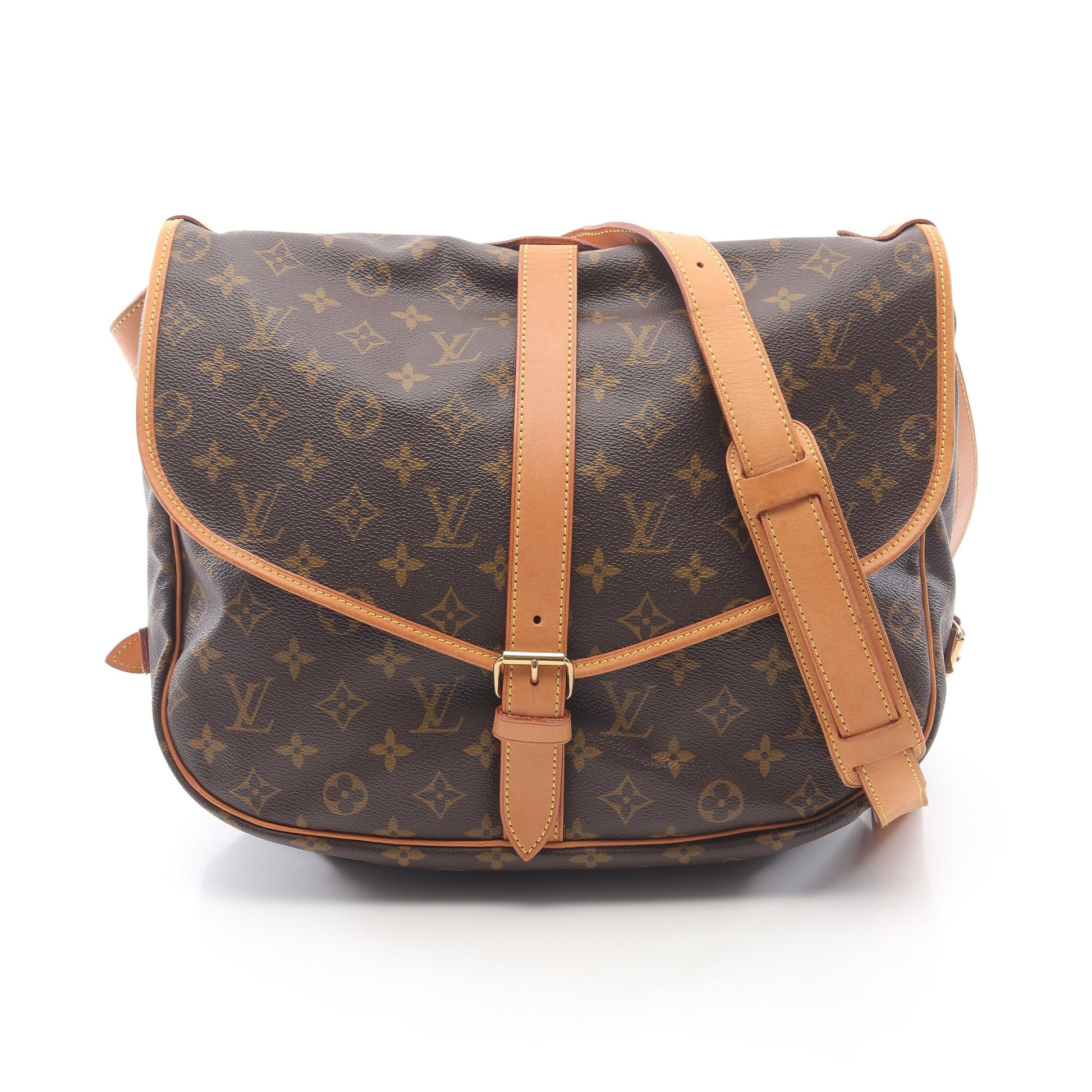 ソミュール35 モノグラム ショルダーバッグ PVC レザー ブラウン ルイヴィトン バッグ LOUIS VUITTON
