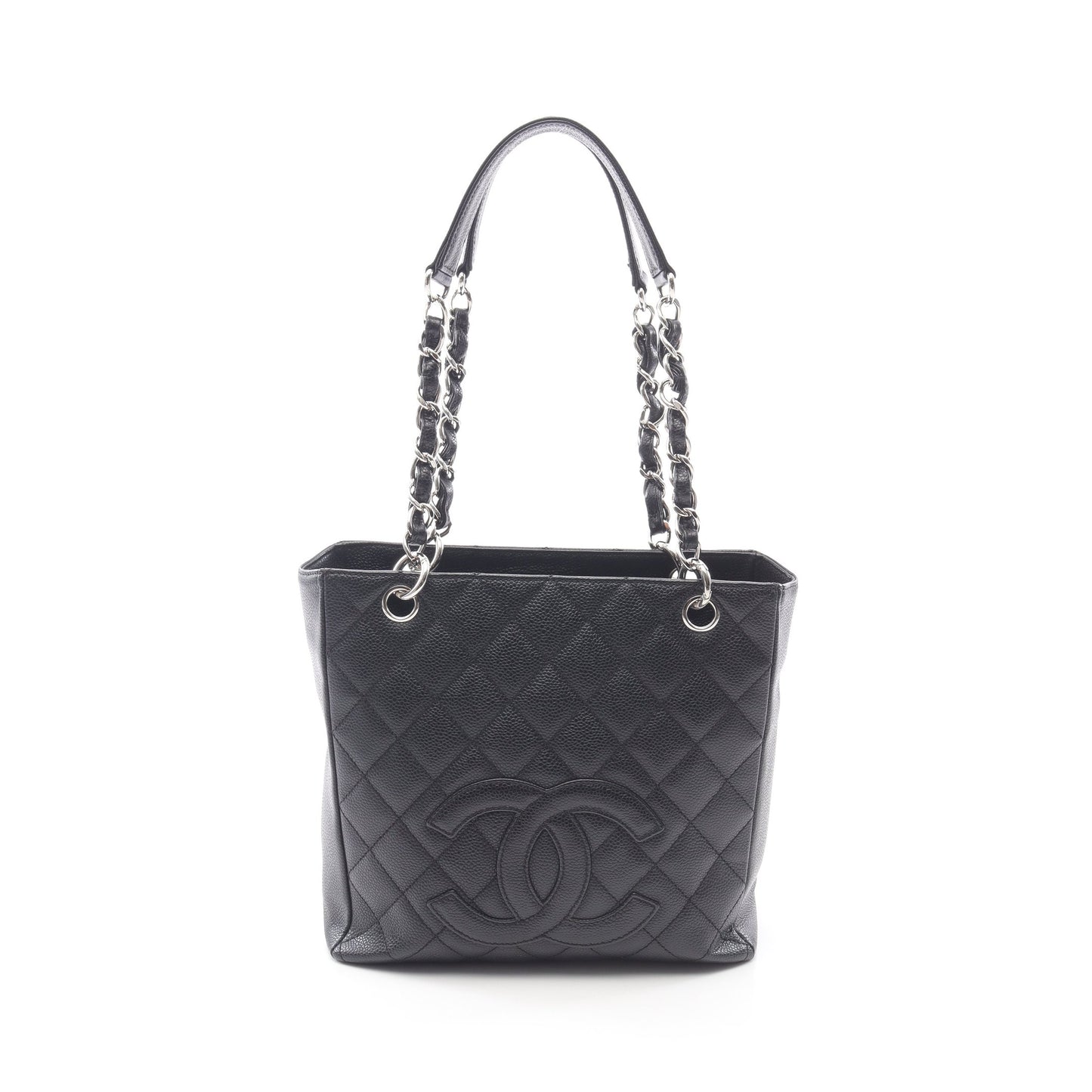 マトラッセ PST チェーンショルダーバッグ チェーントートバッグ キャビアスキン ブラック シルバー金具 シャネル バッグ CHANEL