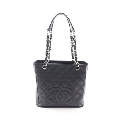 マトラッセ PST チェーンショルダーバッグ チェーントートバッグ キャビアスキン ブラック シルバー金具 シャネル バッグ CHANEL
