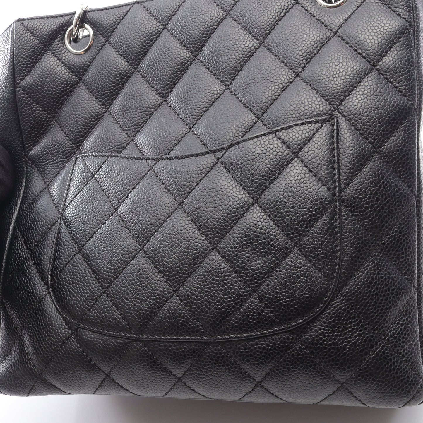 マトラッセ PST チェーンショルダーバッグ チェーントートバッグ キャビアスキン ブラック シルバー金具 シャネル バッグ CHANEL