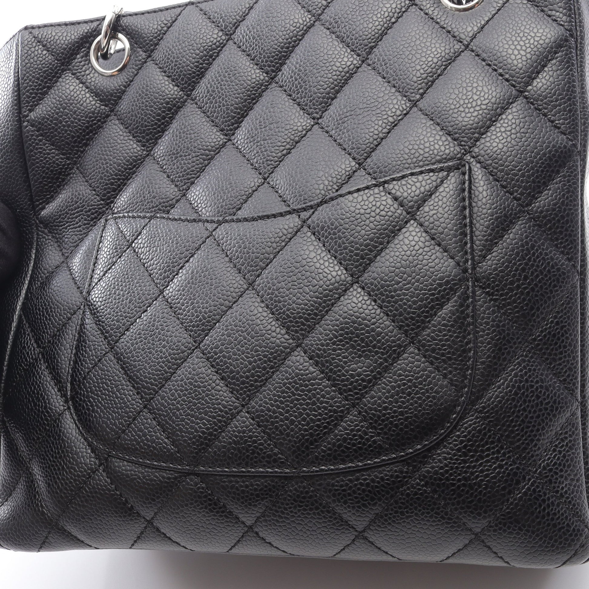 マトラッセ PST チェーンショルダーバッグ チェーントートバッグ キャビアスキン ブラック シルバー金具 シャネル バッグ CHANEL