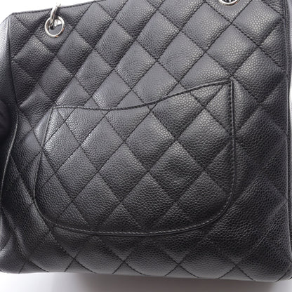 マトラッセ PST チェーンショルダーバッグ チェーントートバッグ キャビアスキン ブラック シルバー金具 シャネル バッグ CHANEL