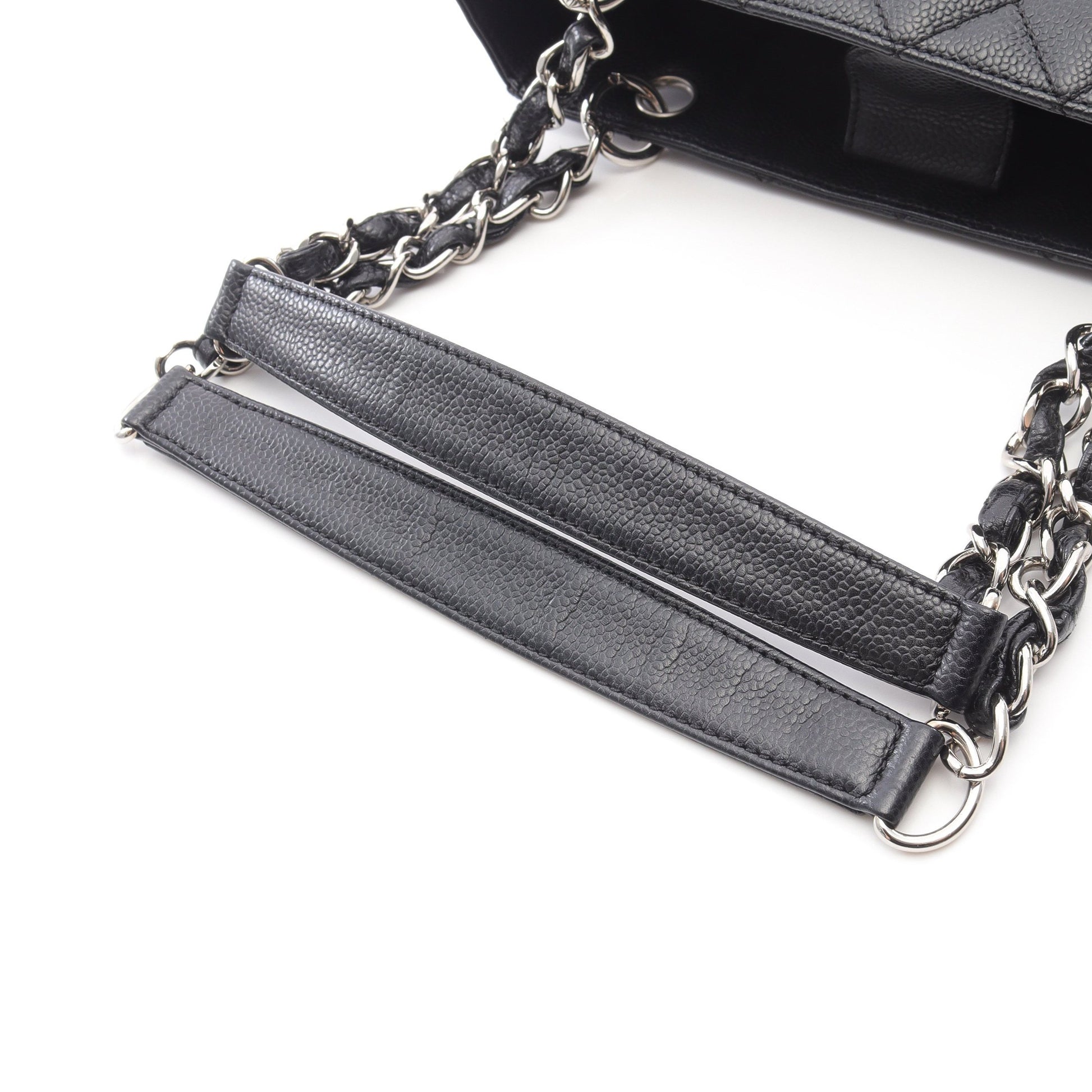 マトラッセ PST チェーンショルダーバッグ チェーントートバッグ キャビアスキン ブラック シルバー金具 シャネル バッグ CHANEL