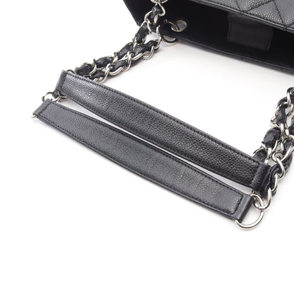 マトラッセ PST チェーンショルダーバッグ チェーントートバッグ キャビアスキン ブラック シルバー金具 シャネル バッグ CHANEL