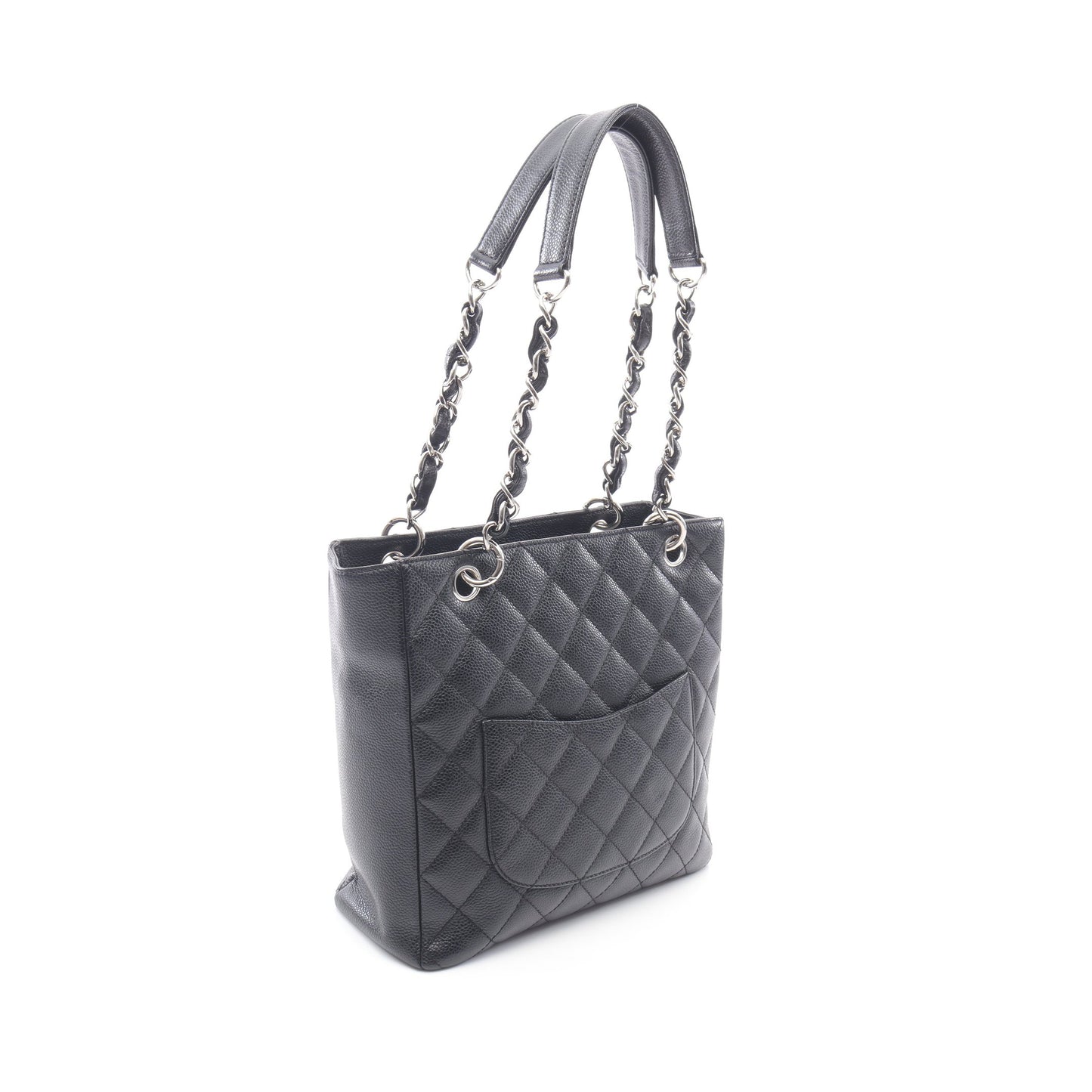 マトラッセ PST チェーンショルダーバッグ チェーントートバッグ キャビアスキン ブラック シルバー金具 シャネル バッグ CHANEL
