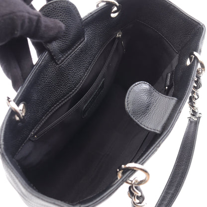 マトラッセ PST チェーンショルダーバッグ チェーントートバッグ キャビアスキン ブラック シルバー金具 シャネル バッグ CHANEL