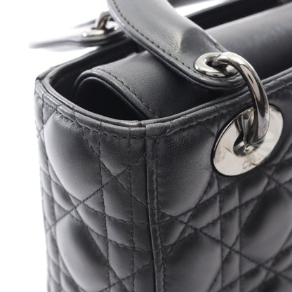 LADY DIOR MY ABCDIOR レディディオール スモール カナージュ ハンドバッグ レザー ブラック 2WAY クリスチャンディオール バッグ Christian Dior