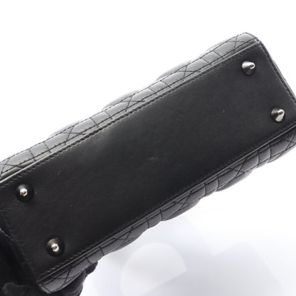 LADY DIOR MY ABCDIOR レディディオール スモール カナージュ ハンドバッグ レザー ブラック 2WAY クリスチャンディオール バッグ Christian Dior