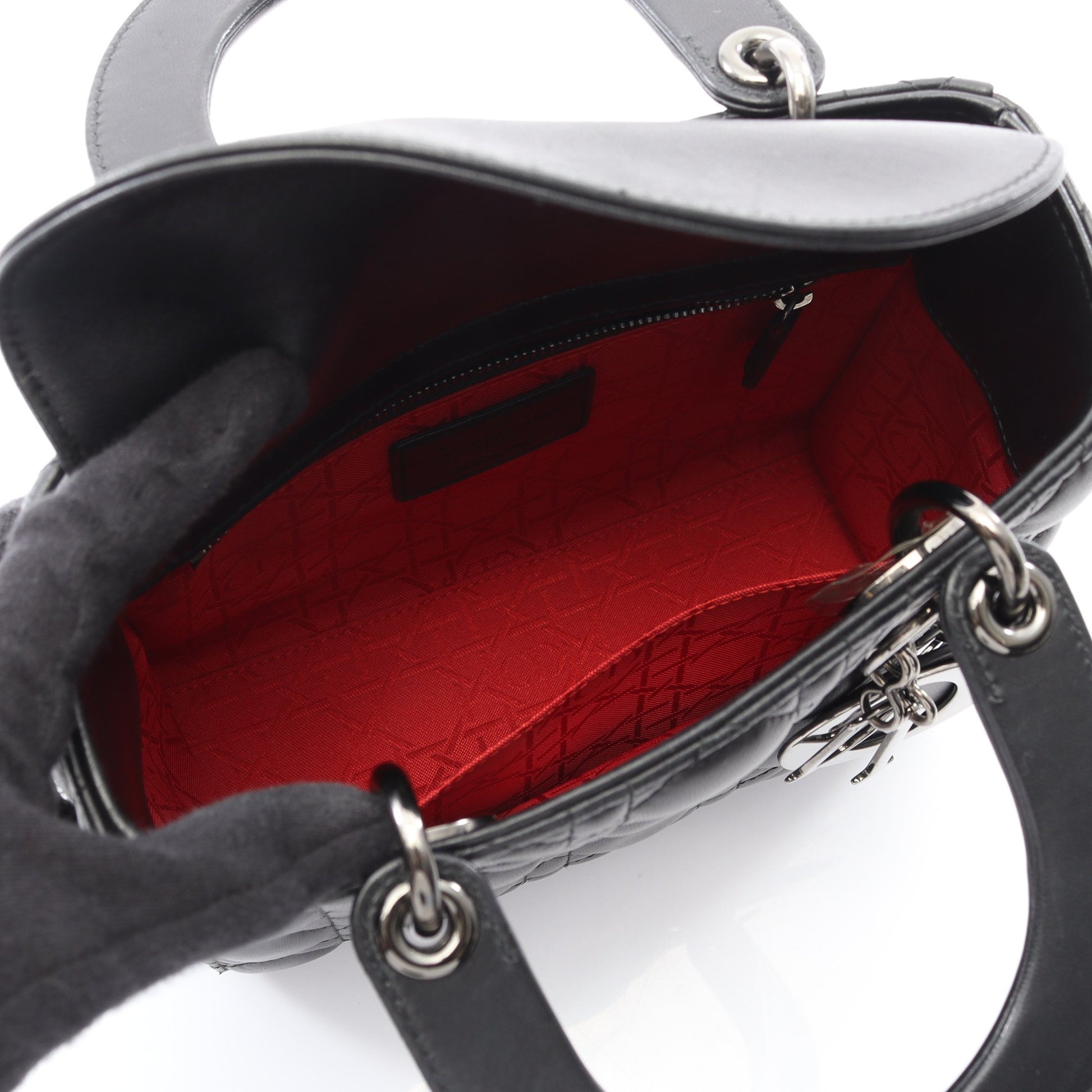 LADY DIOR MY ABCDIOR レディディオール スモール カナージュ ハンドバッグ レザー ブラック 2WAY クリスチャンディオール バッグ Christian Dior