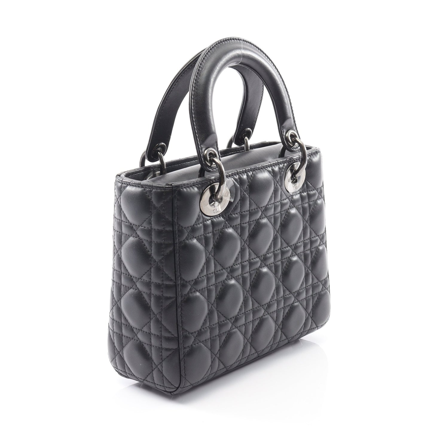 LADY DIOR MY ABCDIOR レディディオール スモール カナージュ ハンドバッグ レザー ブラック 2WAY クリスチャンディオール バッグ Christian Dior
