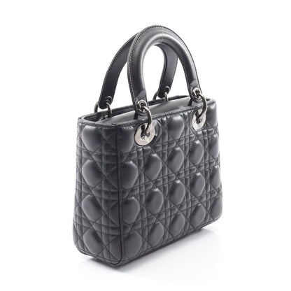 LADY DIOR MY ABCDIOR レディディオール スモール カナージュ ハンドバッグ レザー ブラック 2WAY クリスチャンディオール バッグ Christian Dior