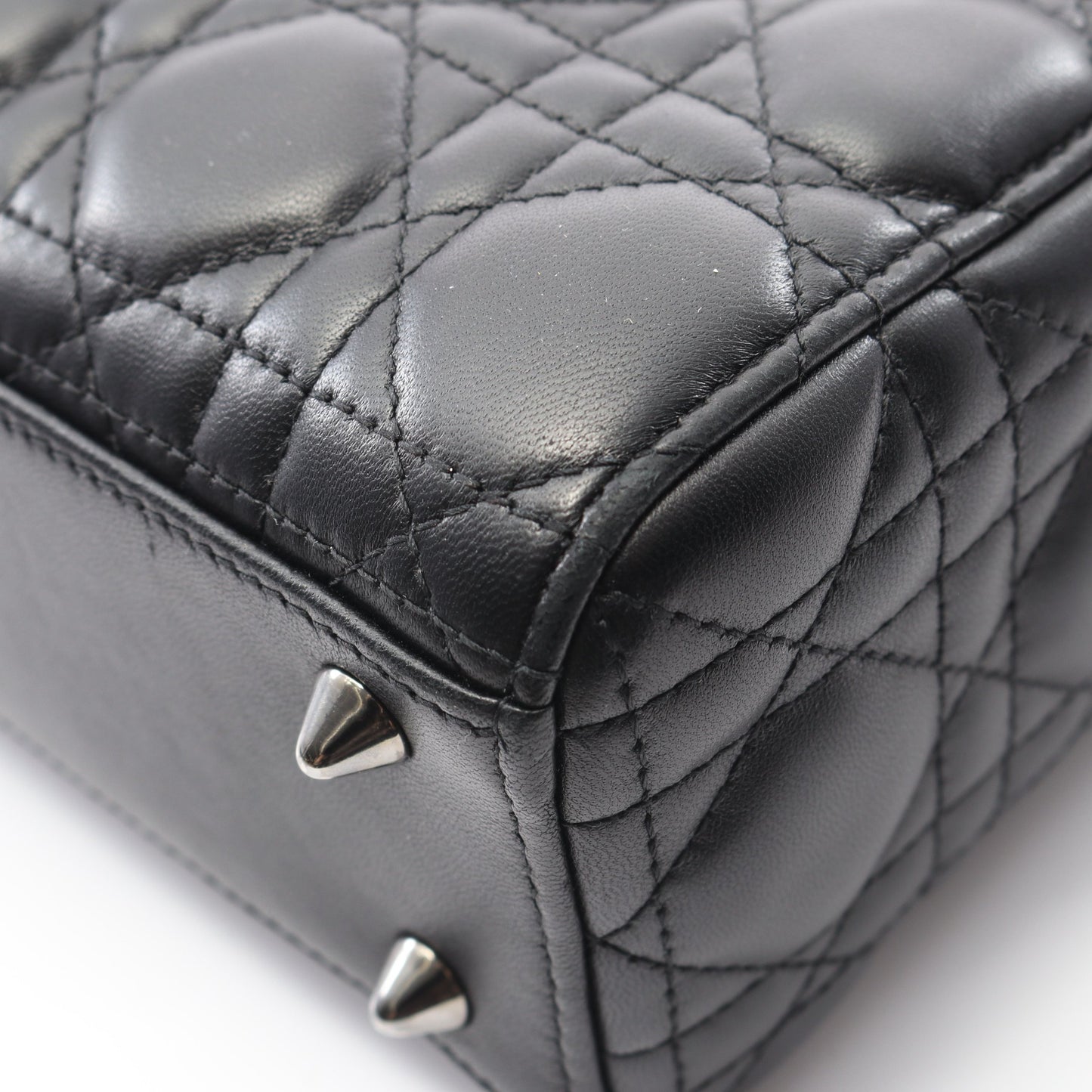 LADY DIOR MY ABCDIOR レディディオール スモール カナージュ ハンドバッグ レザー ブラック 2WAY クリスチャンディオール バッグ Christian Dior
