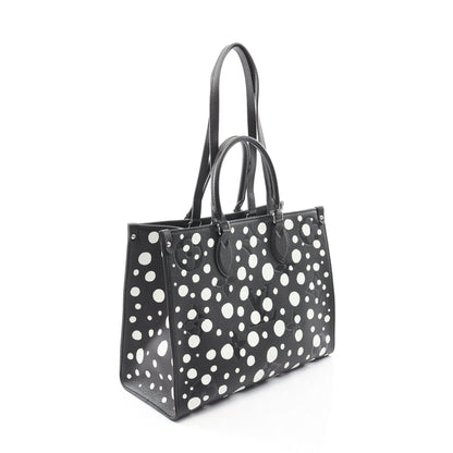 LOUIS VUITTON × 草間彌生 オンザゴーMM モノグラムアンプラント インフィニティドット ノワール ショルダーバッグ トートバッグ レザー ブラック 2WAY ルイヴィトン バッグ LOUIS VUITTON