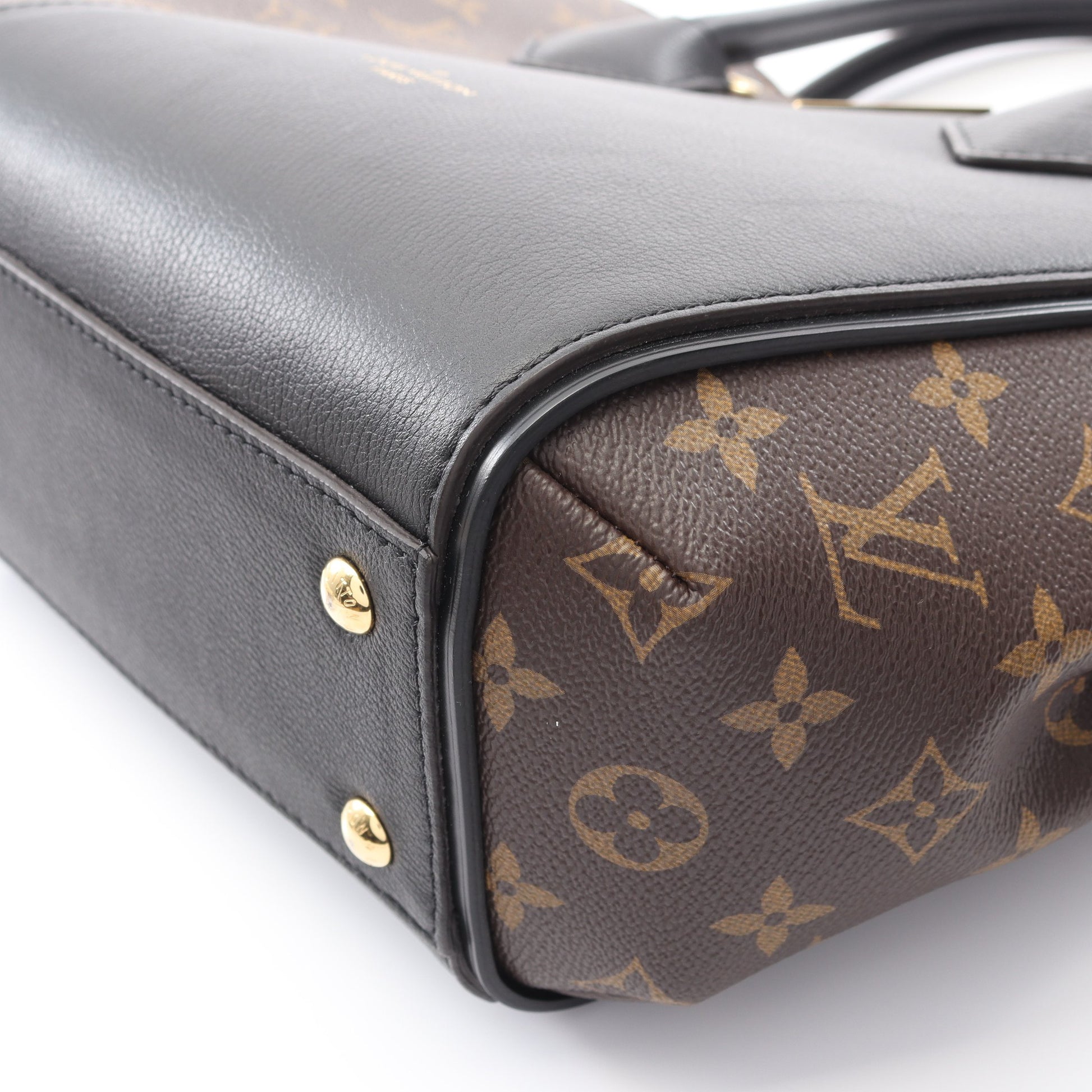 キモノPM モノグラム ノワール ハンドバッグ トートバッグ PVC レザー ブラウン ブラック 2WAY ルイヴィトン バッグ LOUIS VUITTON