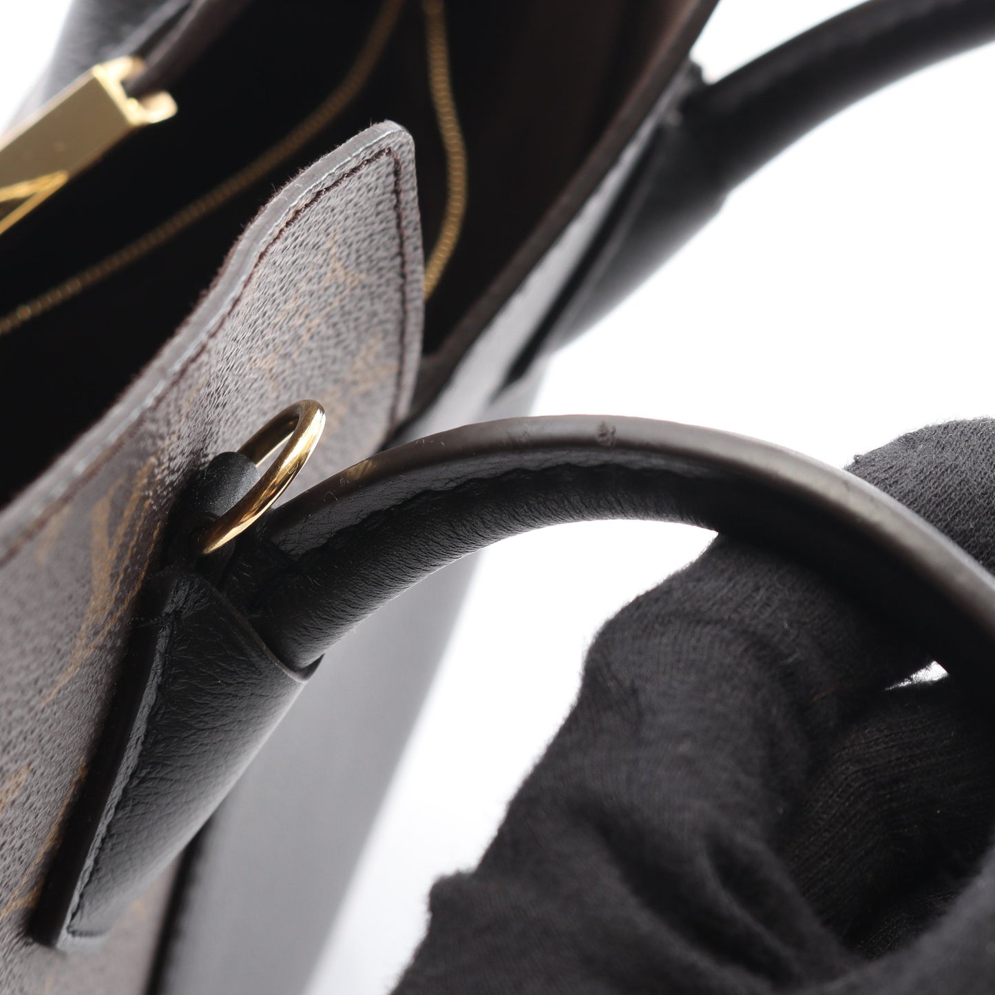 キモノPM モノグラム ノワール ハンドバッグ トートバッグ PVC レザー ブラウン ブラック 2WAY ルイヴィトン バッグ LOUIS VUITTON