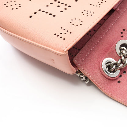 ココマーク Wチェーンショルダーバッグ レザー ピンクベージュ シルバー金具 シャネル バッグ CHANEL