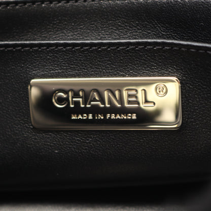 ココマーク チェーンショルダーバッグ ムートン ブラック ホワイト ゴールド金具 シャネル バッグ CHANEL