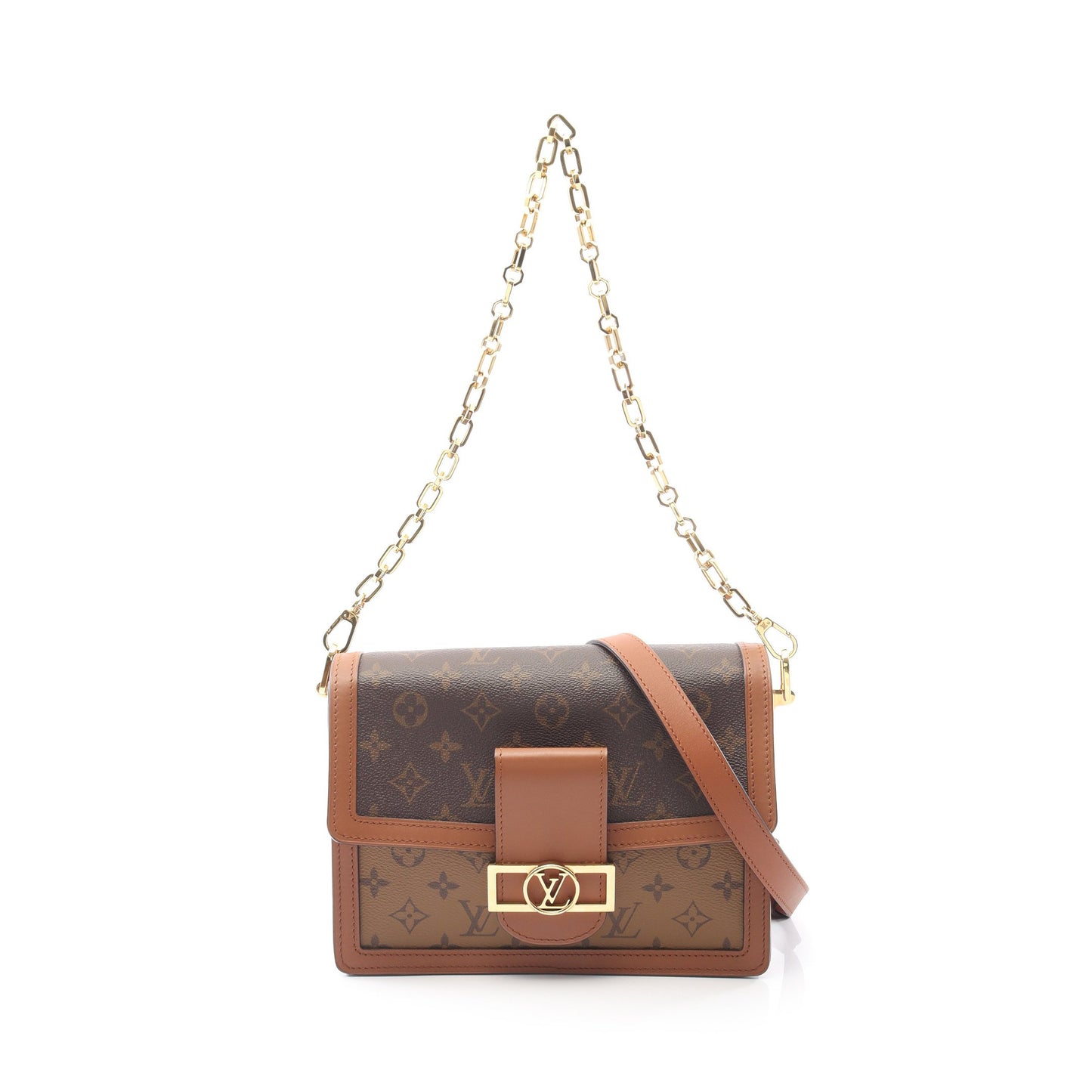 ドーフィーヌMM モノグラムリバース チェーンショルダーバッグ PVC レザー ブラウン 2WAY ルイヴィトン バッグ LOUIS VUITTON