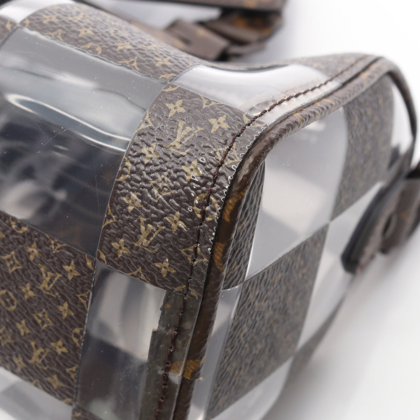 キーポル バンドリエール 25 モノグラムチェス ハンドバッグ PVC ブラウン クリア 2WAY ルイヴィトン バッグ LOUIS VUITTON