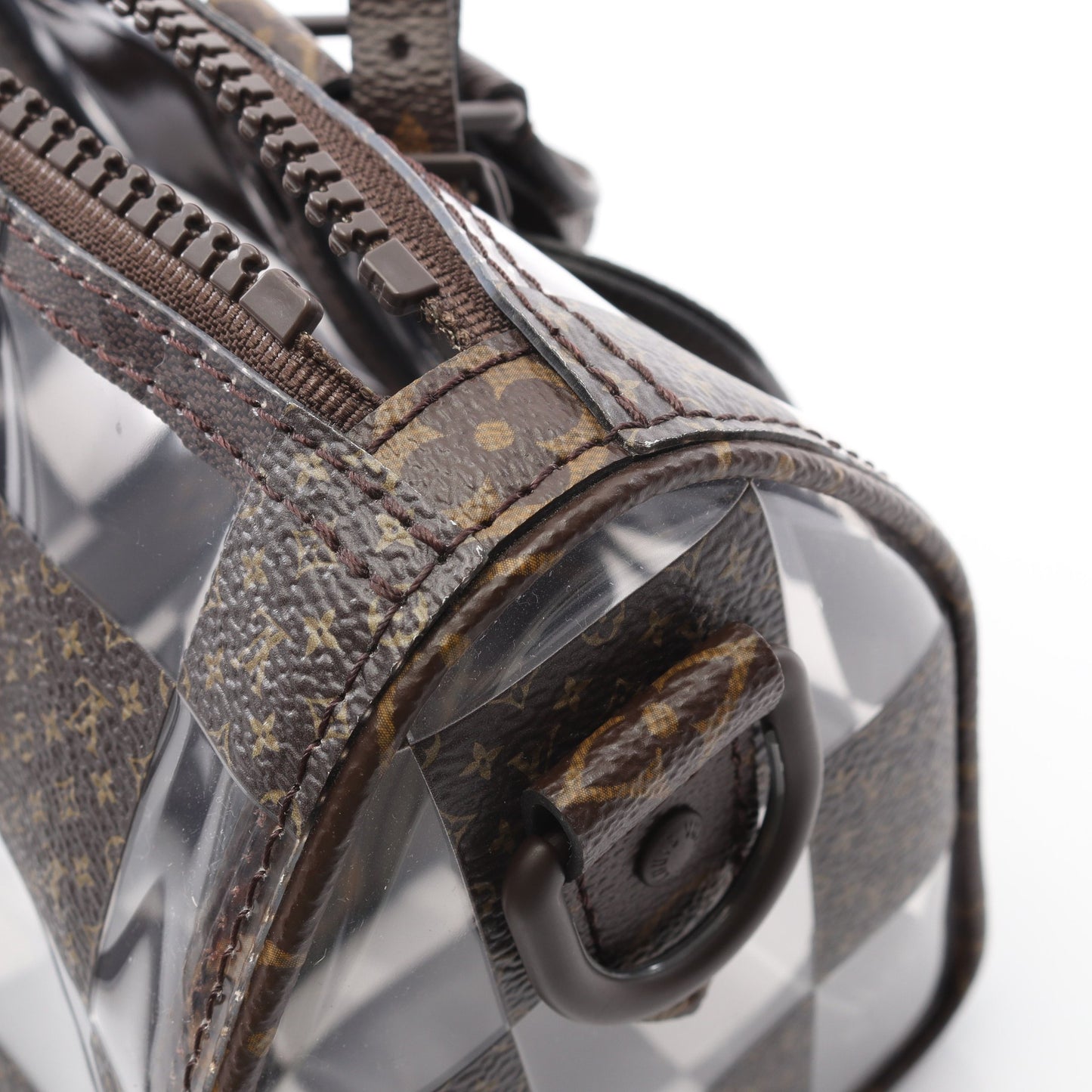 キーポル バンドリエール 25 モノグラムチェス ハンドバッグ PVC ブラウン クリア 2WAY ルイヴィトン バッグ LOUIS VUITTON