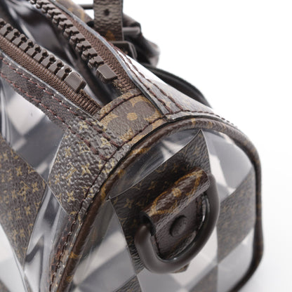 キーポル バンドリエール 25 モノグラムチェス ハンドバッグ PVC ブラウン クリア 2WAY ルイヴィトン バッグ LOUIS VUITTON