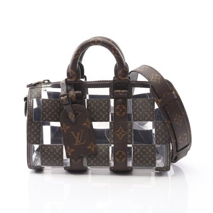キーポル バンドリエール 25 モノグラムチェス ハンドバッグ PVC ブラウン クリア 2WAY ルイヴィトン バッグ LOUIS VUITTON