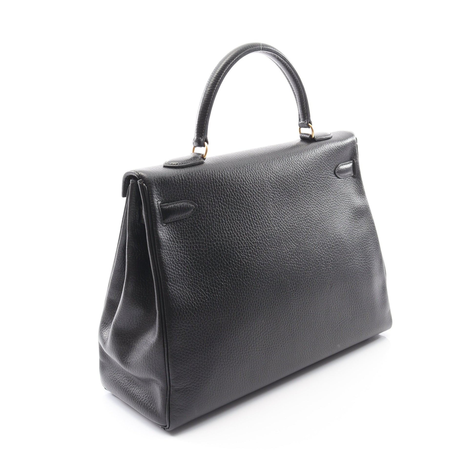 ケリー35 ハンドバッグ アルデンヌ ブラック ゴールド金具 内縫い 2WAY ○Y刻印 エルメス バッグ HERMES