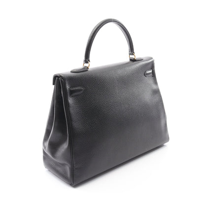 ケリー35 ハンドバッグ アルデンヌ ブラック ゴールド金具 内縫い 2WAY ○Y刻印 エルメス バッグ HERMES