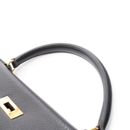 ケリー35 ハンドバッグ アルデンヌ ブラック ゴールド金具 内縫い 2WAY ○Y刻印 エルメス バッグ HERMES